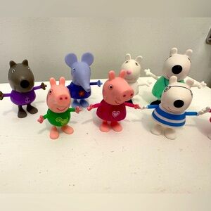 Peppa Pig Friends Figurine Set - Pink, Blue, Green